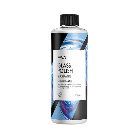 AWA車蠟職人|台灣製玻璃油膜去除劑 (250ml) 水漬水垢清潔/浴室鏡面/玻璃粉/前擋清潔/擋風玻璃/洗車/汽車美容/除油膜