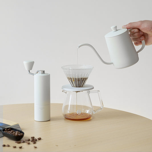 TIMEMORE泰摩 | C3s 經典手沖咖啡套裝 (一套有齊 C3s咖啡豆磨+細口手沖壺+玻璃手沖咖啡壺組套裝+溫度計+濾紙)