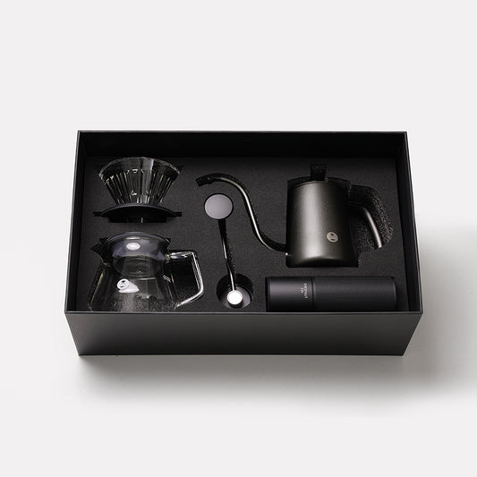 TIMEMORE泰摩 | C3s 經典手沖咖啡套裝 (一套有齊 C3s咖啡豆磨+細口手沖壺+玻璃手沖咖啡壺組套裝+溫度計+濾紙)