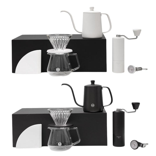 TIMEMORE泰摩 | C3s 經典手沖咖啡套裝 (一套有齊 C3s咖啡豆磨+細口手沖壺+玻璃手沖咖啡壺組套裝+溫度計+濾紙)