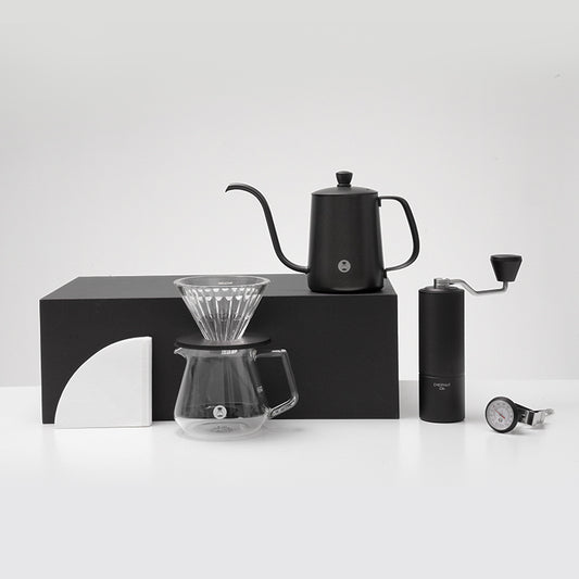 TIMEMORE泰摩 | C3s 經典手沖咖啡套裝 (一套有齊 C3s咖啡豆磨+細口手沖壺+玻璃手沖咖啡壺組套裝+溫度計+濾紙)