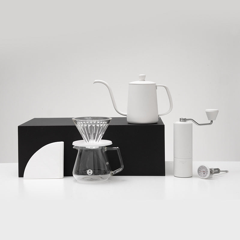 TIMEMORE泰摩 | C3s 經典手沖咖啡套裝 (一套有齊 C3s咖啡豆磨+細口手沖壺+玻璃手沖咖啡壺組套裝+溫度計+濾紙)