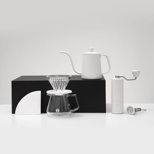 TIMEMORE泰摩 | C3s 經典手沖咖啡套裝 (一套有齊 C3s咖啡豆磨+細口手沖壺+玻璃手沖咖啡壺組套裝+溫度計+濾紙)