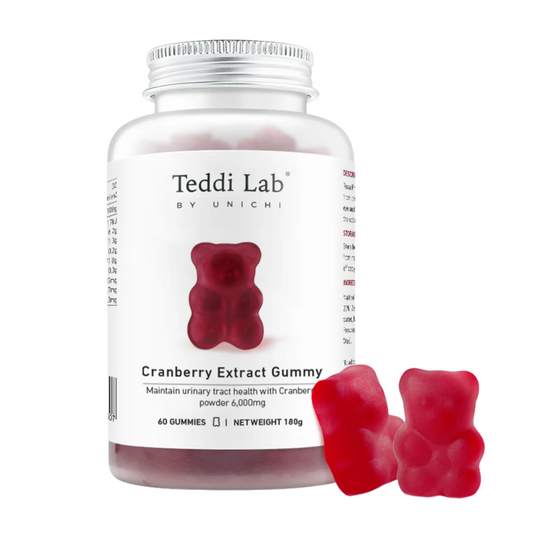 Unichi | Teddi Lab 女性蔓越莓精草小熊軟糖 60粒 蔓越莓口味【平行進口產品】