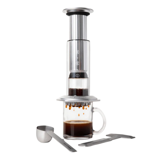 AeroPress|愛樂壓 玻璃 金屬製 旅行戶外手壓咖啡萃取器 手壓式按壓咖啡器 Travel Coffee Maker - AeroPress Premium玻璃合金版