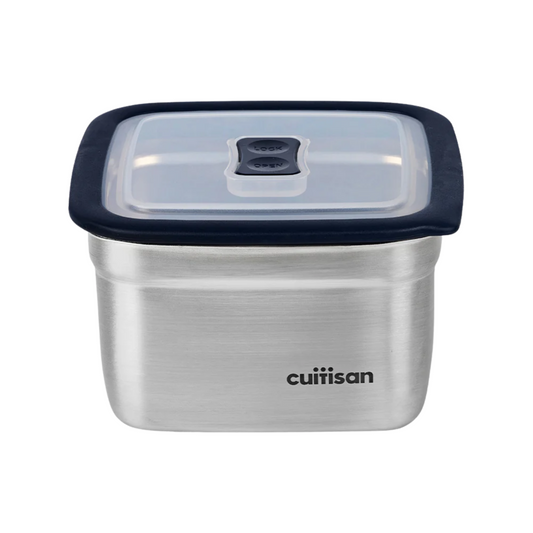 CUITISAN|Square Korean-made Stainless Steel Microwave Lunch Box No. 8 (304 Stainless Steel) - Rectangular - 1000ml