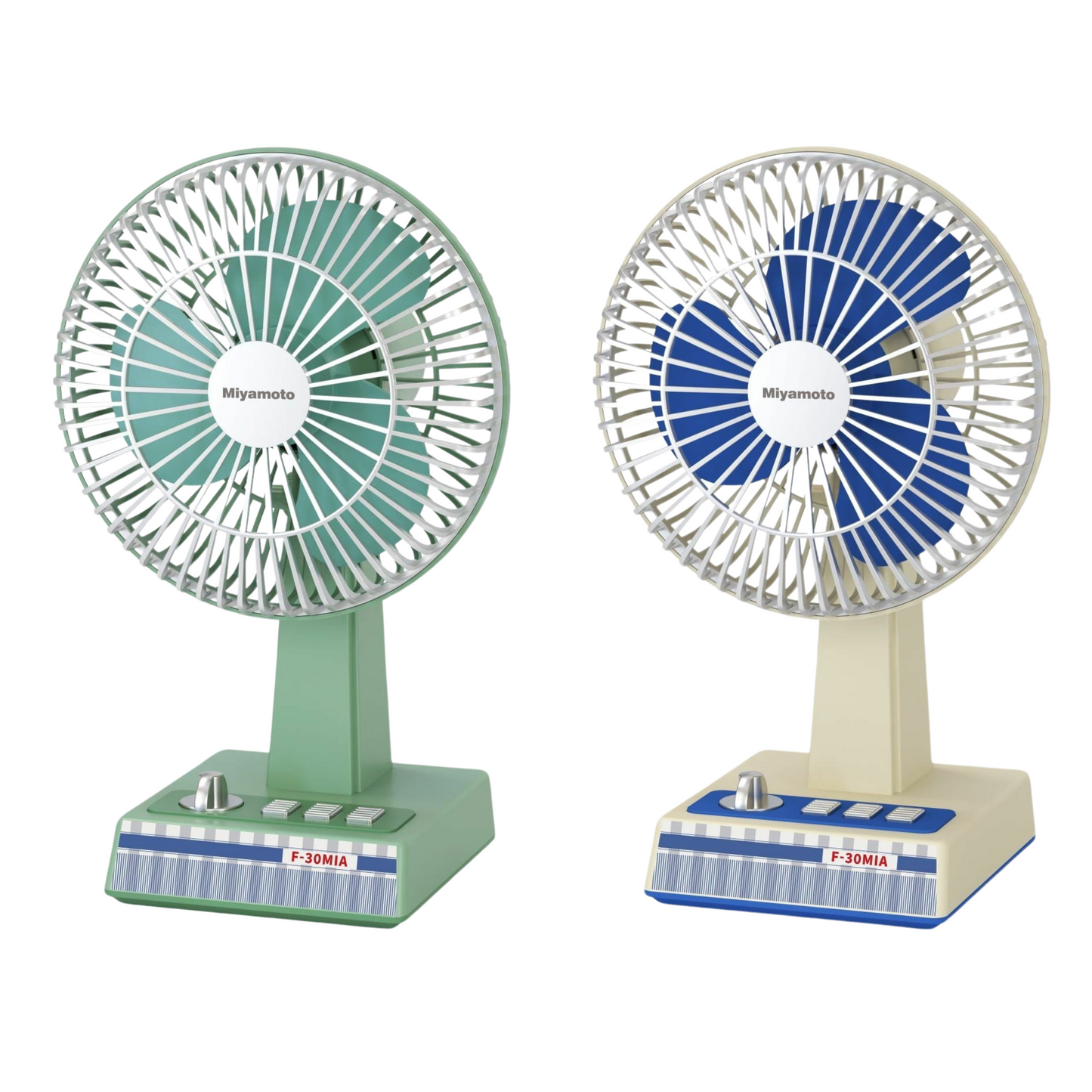 Miyamoto|昭和扇風機 Type-C充電 無線枱頭電風扇仔 迷你桌上型風扇 (約27.4cm高) 經典懷舊設計 F-30MIA【半年保養】