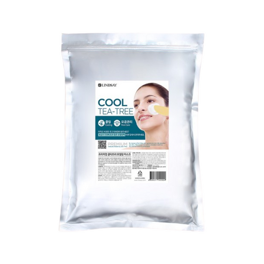 Lindsay|韓國 美容院專用軟膜面膜粉 清爽茶樹 (鎮靜收毛孔)泥漿面膜 2500ml (1kg)  (拉鍊袋包裝)【平行進口產品】