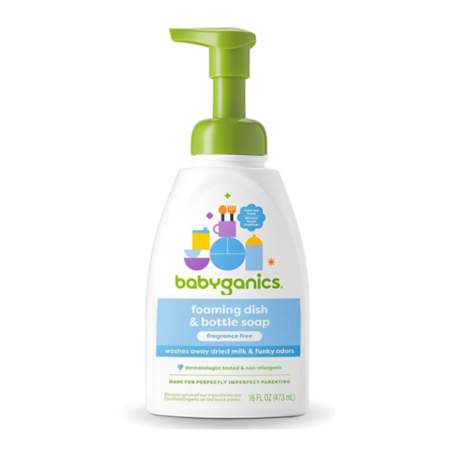 BabyGanics|foaming dish + bottle soap, fragrance free 473ml【Parallel Import Product】