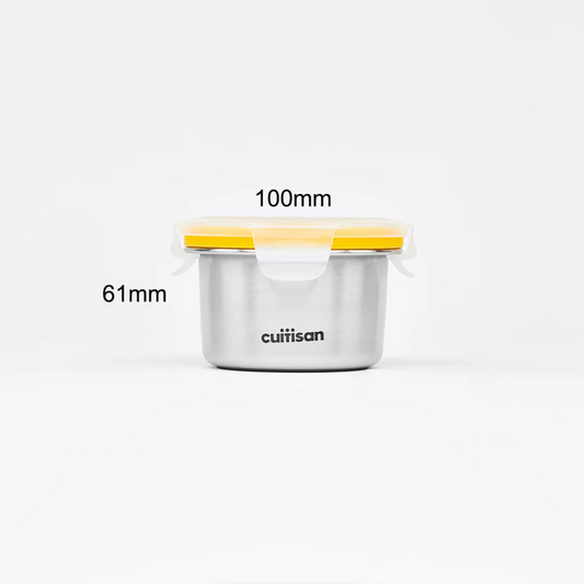 CUITISAN|Baby Korean-made stainless steel microwave lunch box (316 stainless steel) - 3 pieces round 200ml