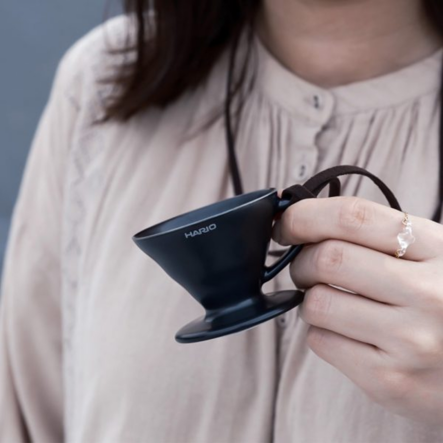 Hario|V60迷你陶瓷杯 老岩泥 咖啡品飲杯試飲杯 40ml (黑色) CUP-TAU-B【平行進口產品】