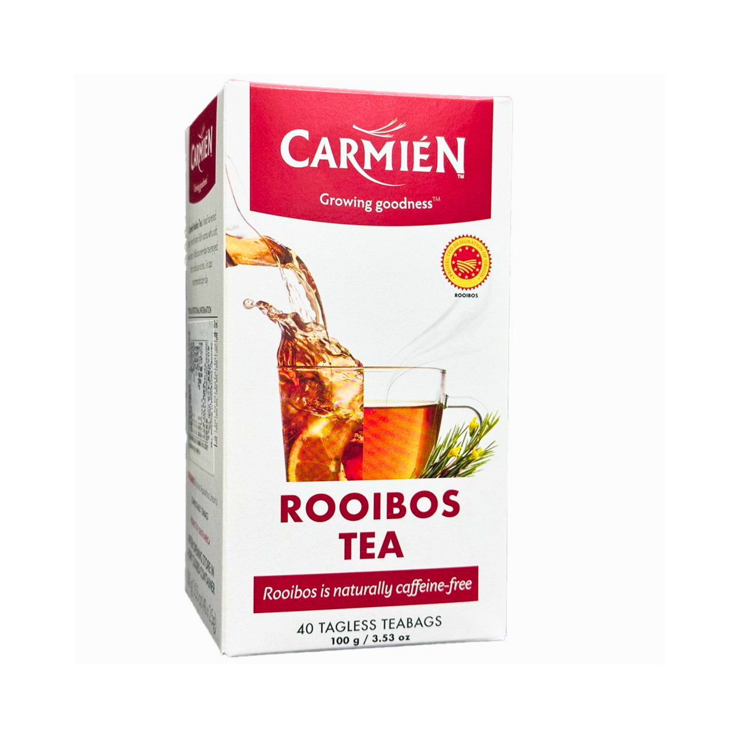 Carmién | Natural Organic Rooibos Tea 100g (2.5g*40pcs) | Caffeine-Free High Antioxidant