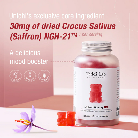 Unichi | Teddi Lab PRO 藏紅花小熊軟糖 (PRO版) 60粒 百香果檸檬口味【平行進口產品】