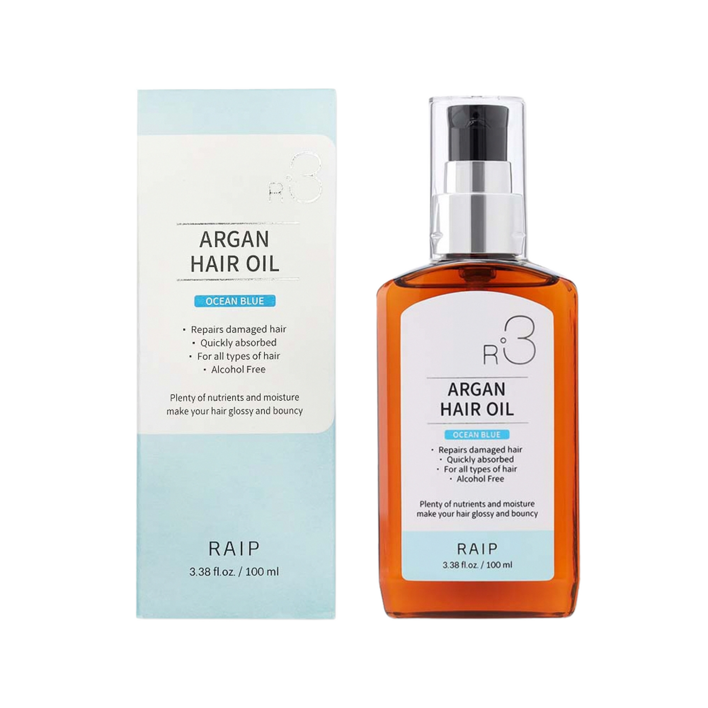 RAIP | R3 Argan Hair Oil 100ml - Ocean Blue/Lovely/Elegance【Parallel Import Product】