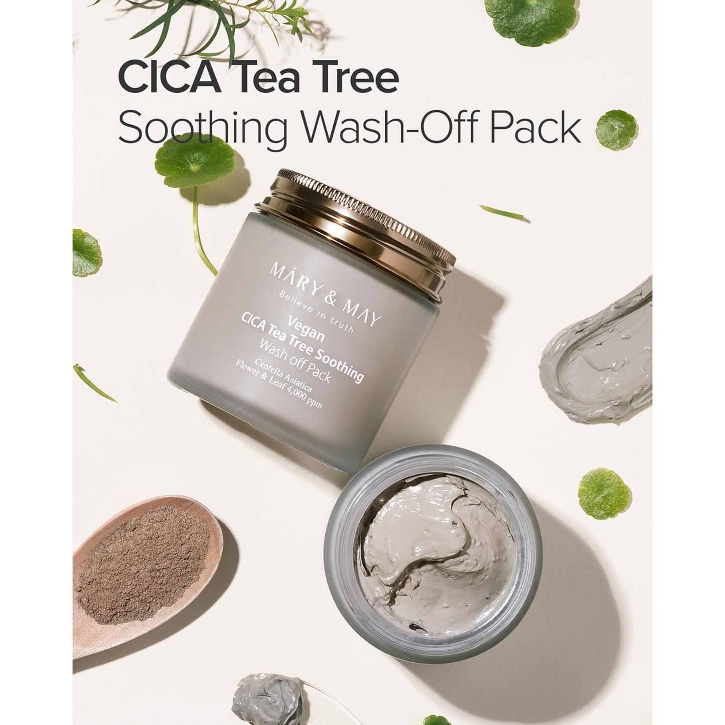 Mary&May|Vegan CICA TeaTree Soothing Wash off Pack 純素積雪草舒緩水洗面膜 125g