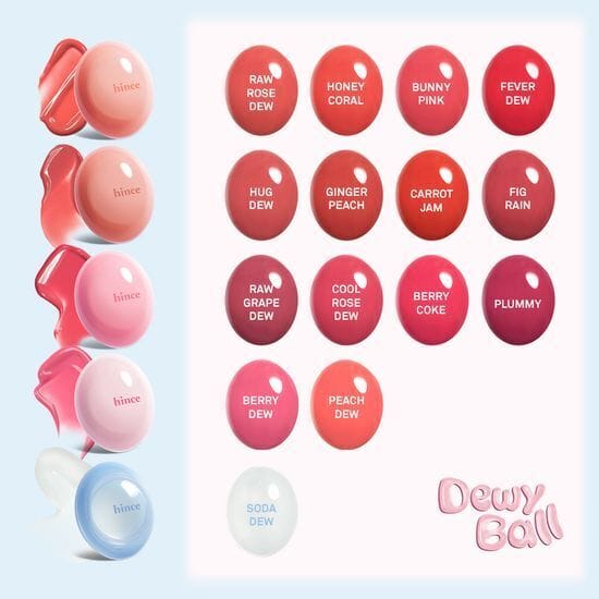 Hince|Raw Glow Dewy Ball Lip Gloss 水盈露珠唇頰多用蜜 - 01 Raw Rose Dew/05 Hug Dew/08 Fig Rain|腮紅、唇膏|【平行進口產品】