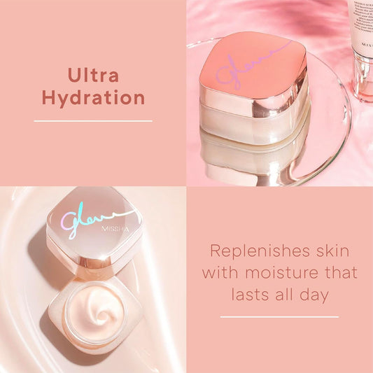 MISSHA|GLOW SKIN BALM 四合一光澤妝前保濕面霜 50ml|晨間護理 亮膚霜 完美自然光澤玻璃肌膚【平行進口產品】