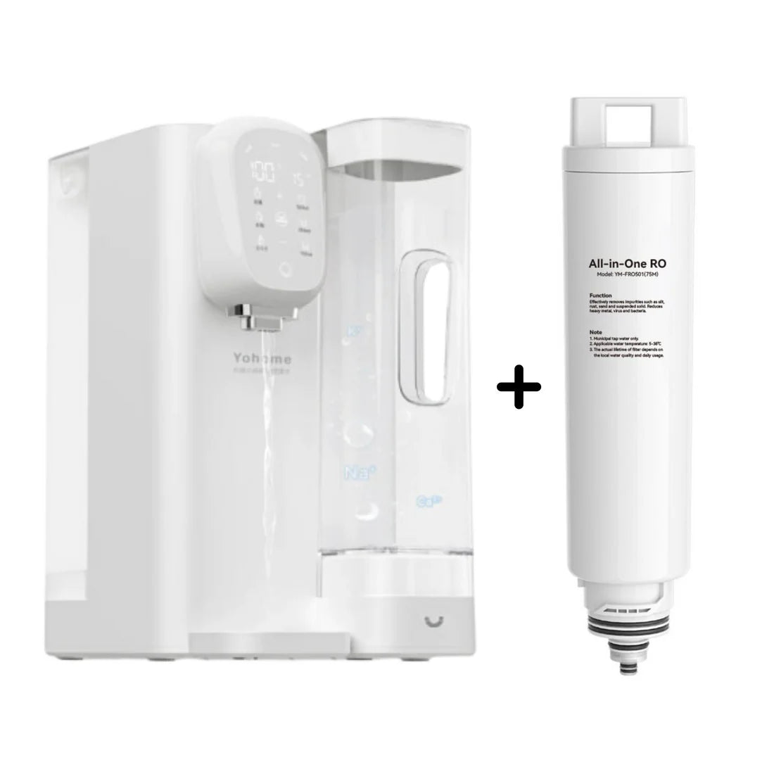 Yohome | 套裝優惠 RO 淨水微量元素智能溫控直飲水機2.0 Pro【香港行貨|1年保養】