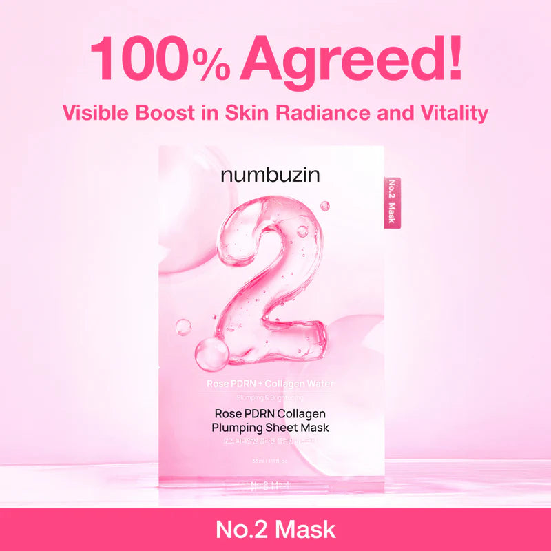 Numbuzin|No.2 Water Collagen 65% Voluming Mask Set (5pcs)【Parallel Import Product】