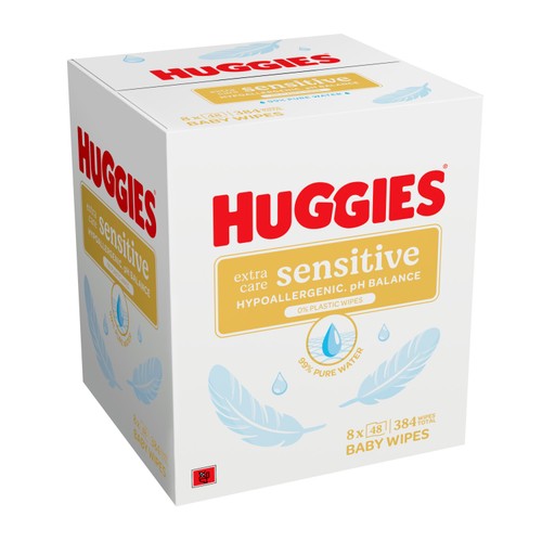 HUGGIES|Extra Care Sensitive 嬰兒溫和低敏濕紙巾 48張|99%純水 無香精低敏【平行進口產品】