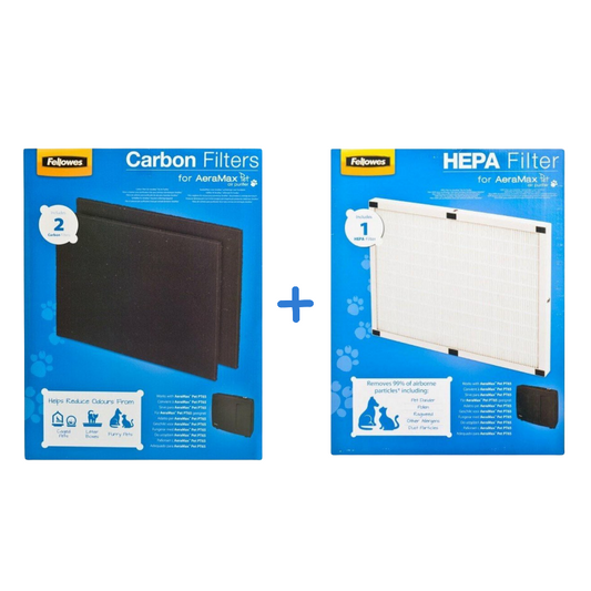 【優惠組合】Fellowes|AeraMax PT65 HEPA 濾網 一盒一片裝 + PT65 活性炭濾網 一盒兩片裝【香港行貨】