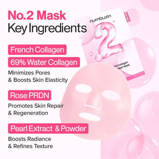 Numbuzin|No.2 Water Collagen 65% Voluming Mask Set (5pcs)【Parallel Import Product】