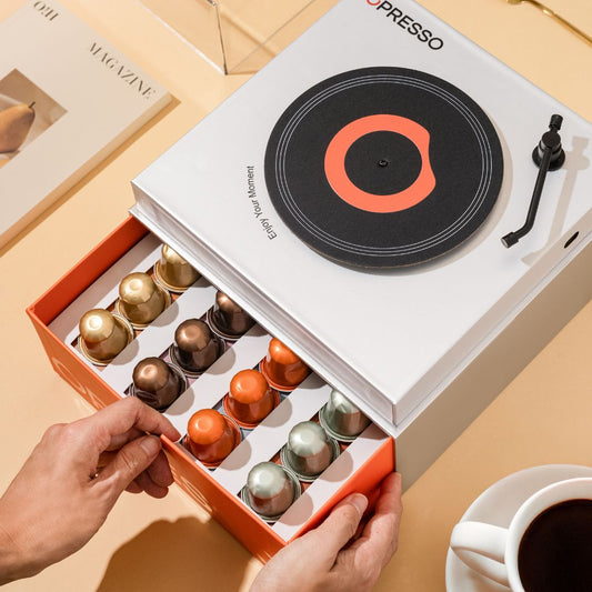 Opresso|Enjoy Your Moment Belgian Coffee Capsule Music Gift Box (Nespresso Compatible)