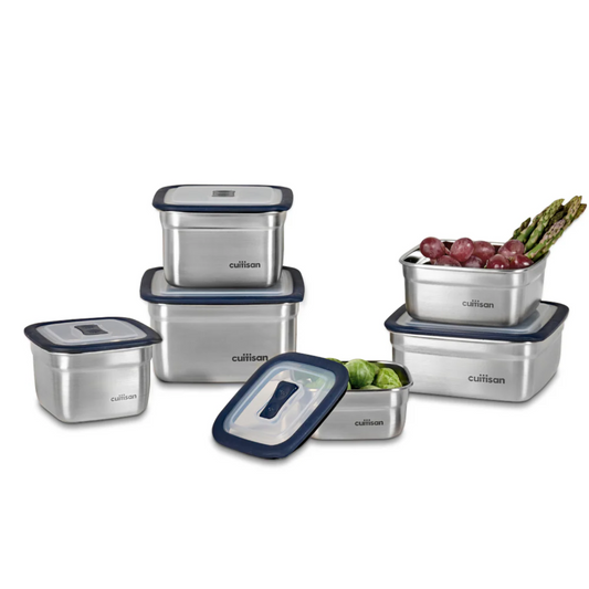 CUITISAN|Square Korean-made Stainless Steel Microwave Lunch Box No. 8 (304 Stainless Steel) - Rectangular - 1000ml