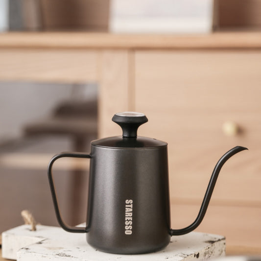 Staresso|K-6 沖壺刻度304不鏽鋼細口壺 550ml -黑/綠