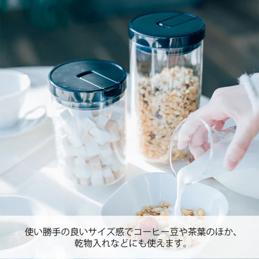 Hario|咖啡罐 黑色 - M/L號 MCNR-200/300-B【平行進口產品】