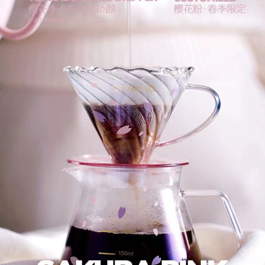 【組合優惠】BREWISTA|櫻花粉限定手沖套裝 (PRO手沖壺+濾杯+下壺) **套裝額外加送100張Hario濾紙 (VCF-01-100M)