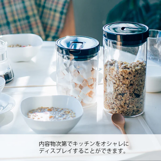 Hario|咖啡罐 黑色 - M/L號 MCNR-200/300-B【平行進口產品】