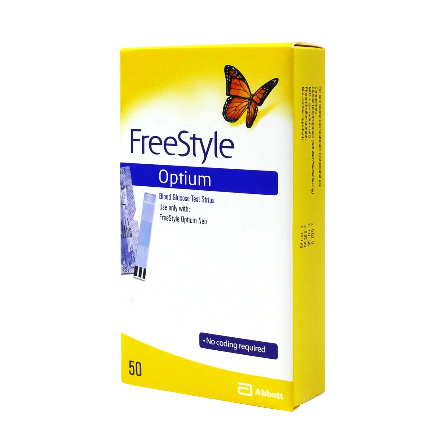 Abbott FreeStyle Optium Blood Glucose Test Strips (50 strips)