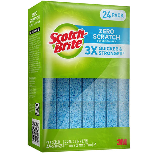 3M Scotch Brite |Non-Scratch Scrub Sponges【24 Packs】