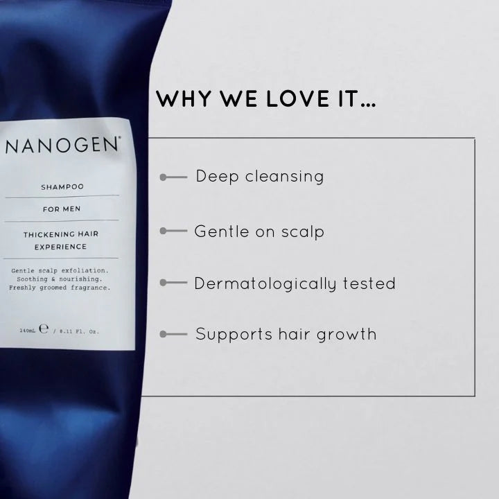 Nanogen | 男士頭髮生長因子洗頭水 英國製 (240ml) Thickening Hair Experience Shampoo for Men