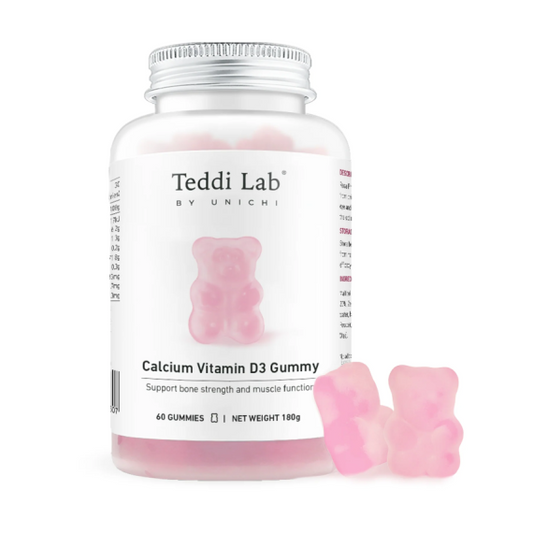 Unichi|Teddi Lab Calcium Vitamin D3 Gummy 60 Gummies【Parallel Import Product】