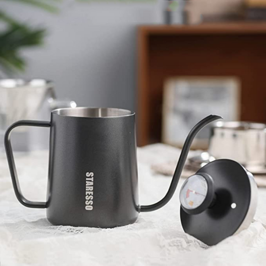 Staresso|K-6 沖壺刻度304不鏽鋼細口壺 550ml -黑/綠