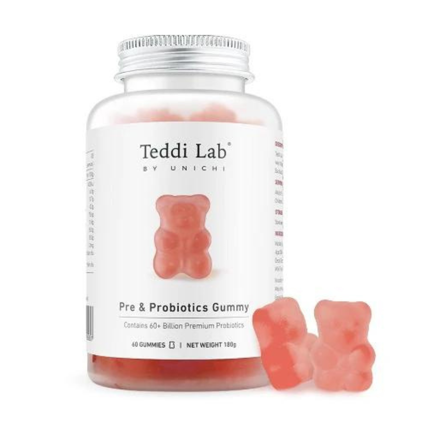 Unichi Teddi Lab Rose Prime Pre Probiotics Gummy Bear 60