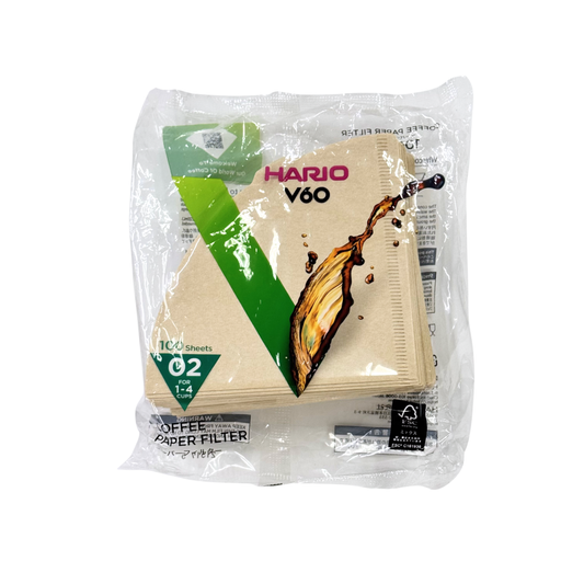 HARIO | V60 無漂白濾紙 VCF-02-100M【2-4杯用】