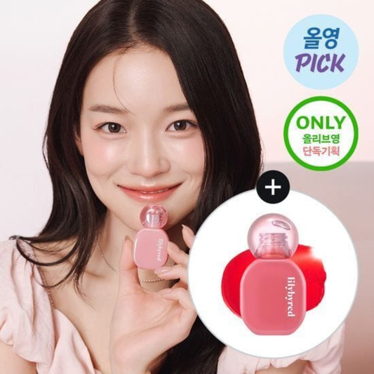 lilybyred｜Balming Dewy Tint Mini Gift Set 露光水潤唇釉禮盒 (#01 低調蜜桃 Lowkey Peach + #05 多汁蘋果 Squeeze Apple (mini size))【平行進口產品】