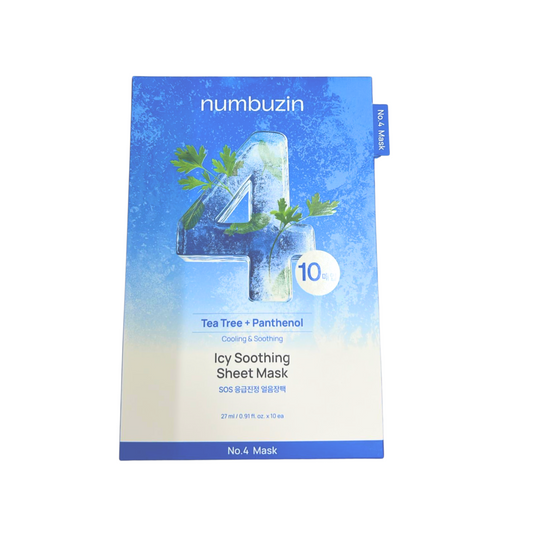 Numbuzin｜No.4 冰涼舒緩冰爽舒緩艾草祛紅面膜 (10片裝) *新舊包裝隨機發貨*【平行進口產品】