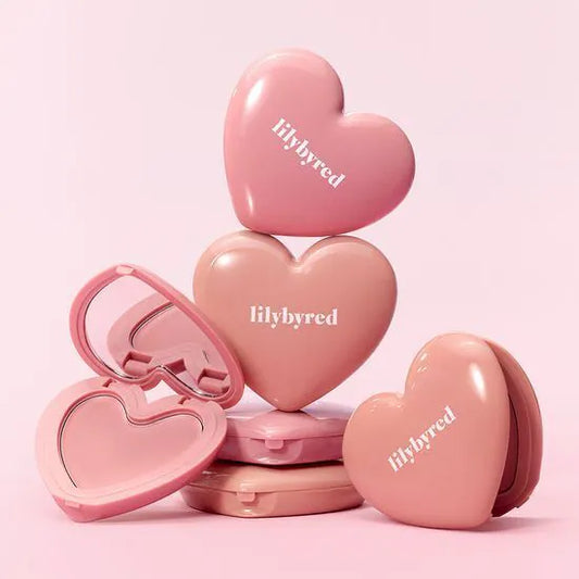 lilybyred｜Luv Beam Cheek Balm Dewy Drop Cheek Gift Box 甜美心型腮紅膏禮盒 Soft Glow 系列 #11/12 裸粉光【平行進口產品】