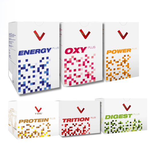 V GIVE 細胞營養補充品 五寶套裝  送  肌健寶 Protein PLUS （共 6 盒）