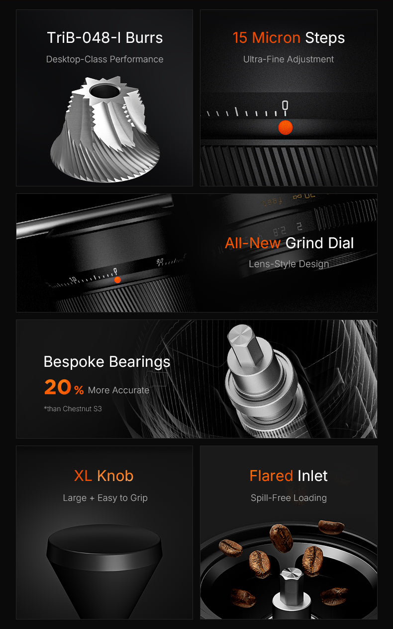 TIMEMORE 泰摩 | S5 PRO 栗子旗艦級 48mm 錐刀咖啡磨豆機 手搖磨豆機 Coffee Grinder【品牌授權｜香港1年保養】