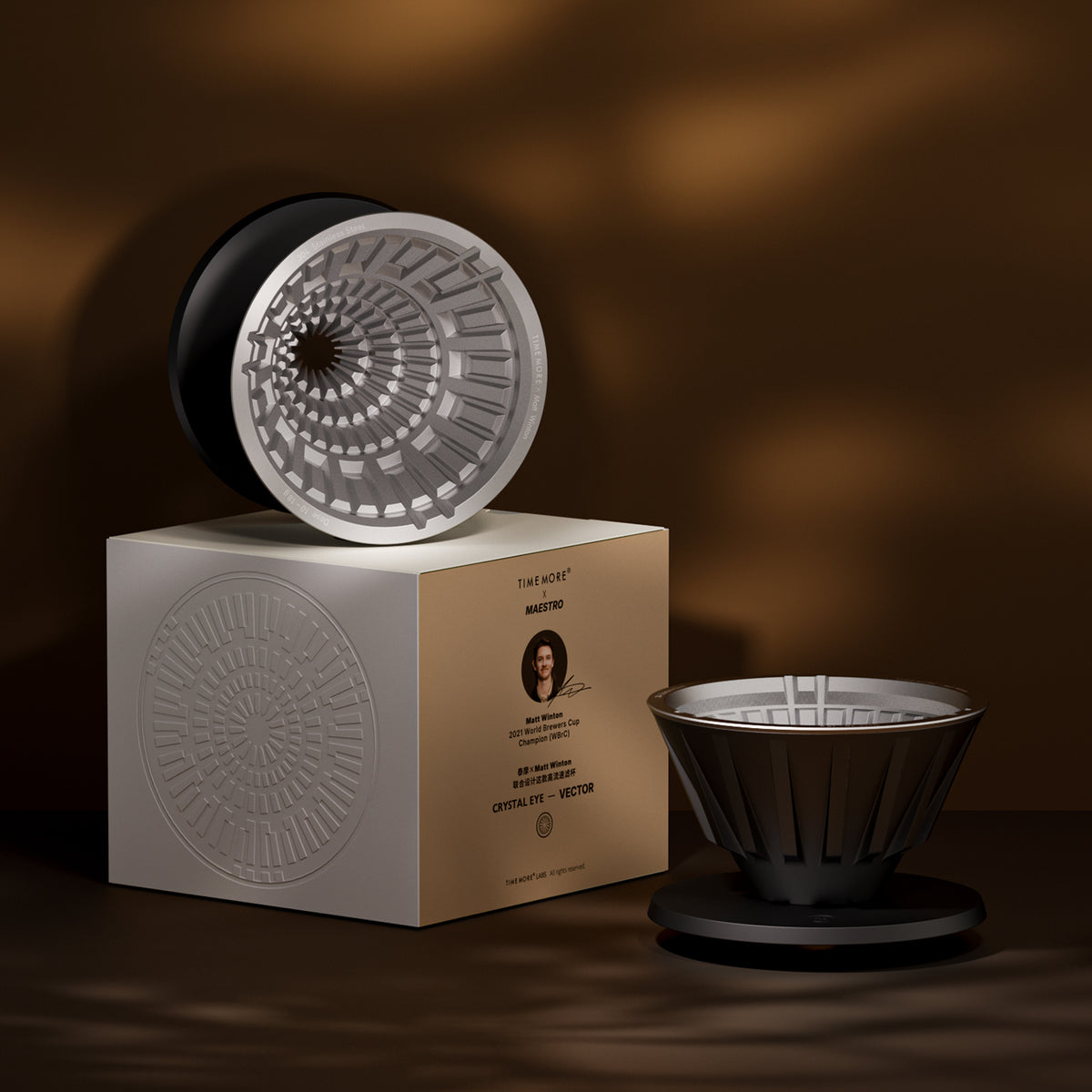 TIMEMORE | ICE EYE Pour-Over Dripper (VECTOR V-shaped metal version 01) [Co-designed with Matt Winton, World Brewers Cup Champion]