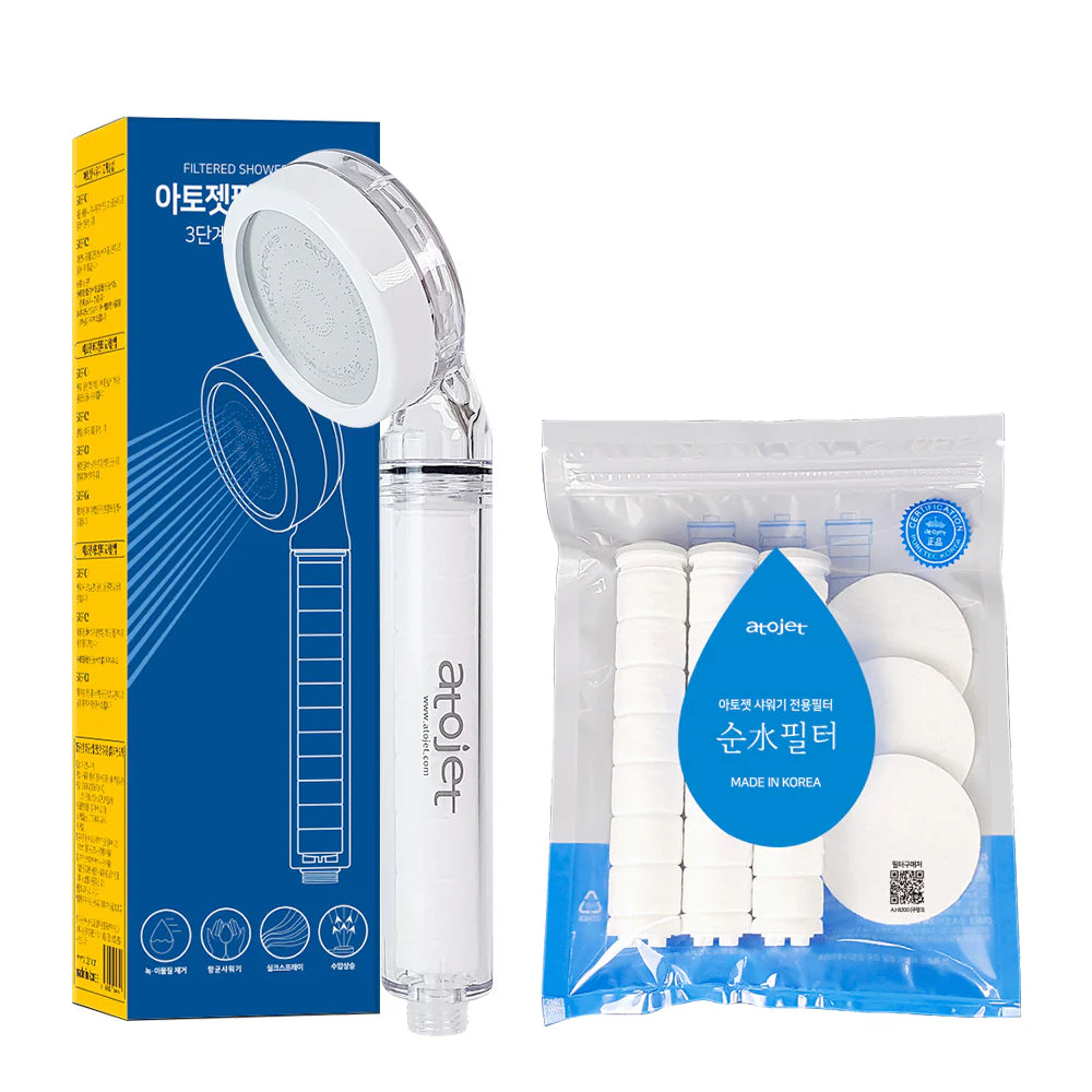 atojet | Korean Household Filter Shower Head Set (Atojet Shower Head & Filters (3 filters included)) AJ-8200 [Hong Kong Official Product]