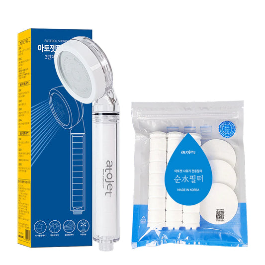 atojet | Korean Household Filter Shower Head Set (Atojet Shower Head & Filters (3 filters included)) AJ-8200 [Hong Kong Official Product]
