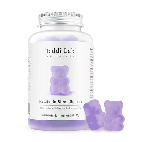 Unichi | Teddi Lab Melatonin Sleep Gummy 褪黑素睡眠軟糖 60粒【平行進口產品】