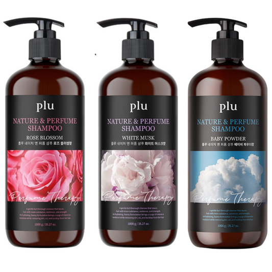 plu｜Nature & Perfume Shampoo 1000g - White musk/Rose Blossom/Baby Powder【Parallel Import Product】