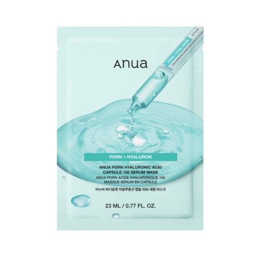 Anua｜Hyaluronic Acid Capsule 100 Serum Mask 透明質酸膠囊 100 精華液面膜｜深層補水 舒緩 光澤 鎖水保濕【平行進口產品】